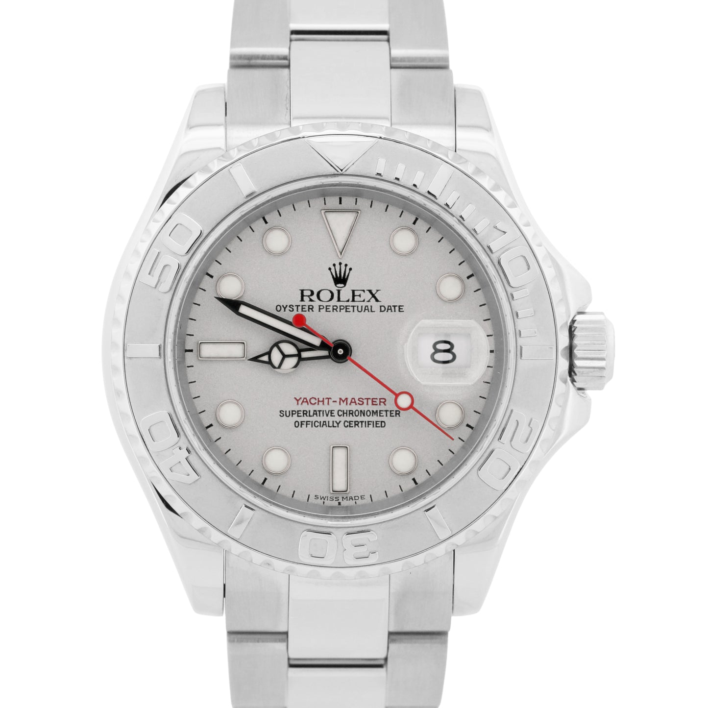MINT Rolex Yacht-Master PLATINUM Stainless Steel 40mm Oyster Date Watch 16622
