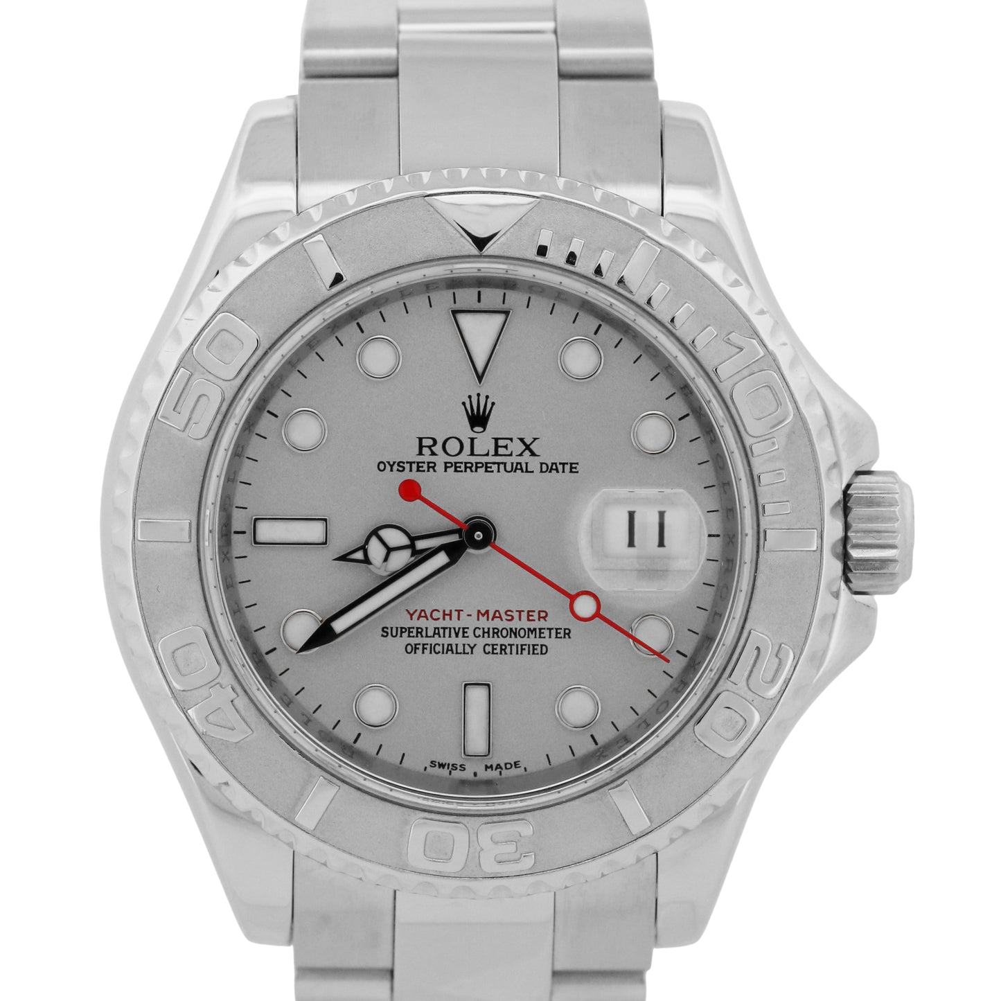 Rolex Yacht-Master PLATINUM Stainless Steel 40mm NO-HOLES Date YM1 Watch 16622