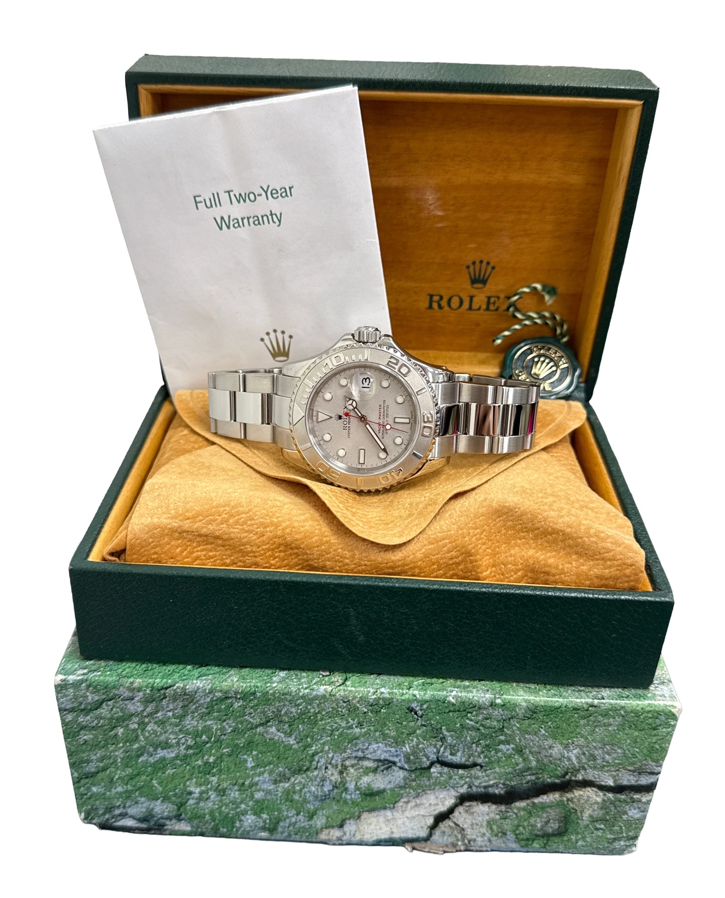 PAPERS Rolex Yacht-Master PLATINUM Stainless Steel YM1 40mm Watch 16622 BOX