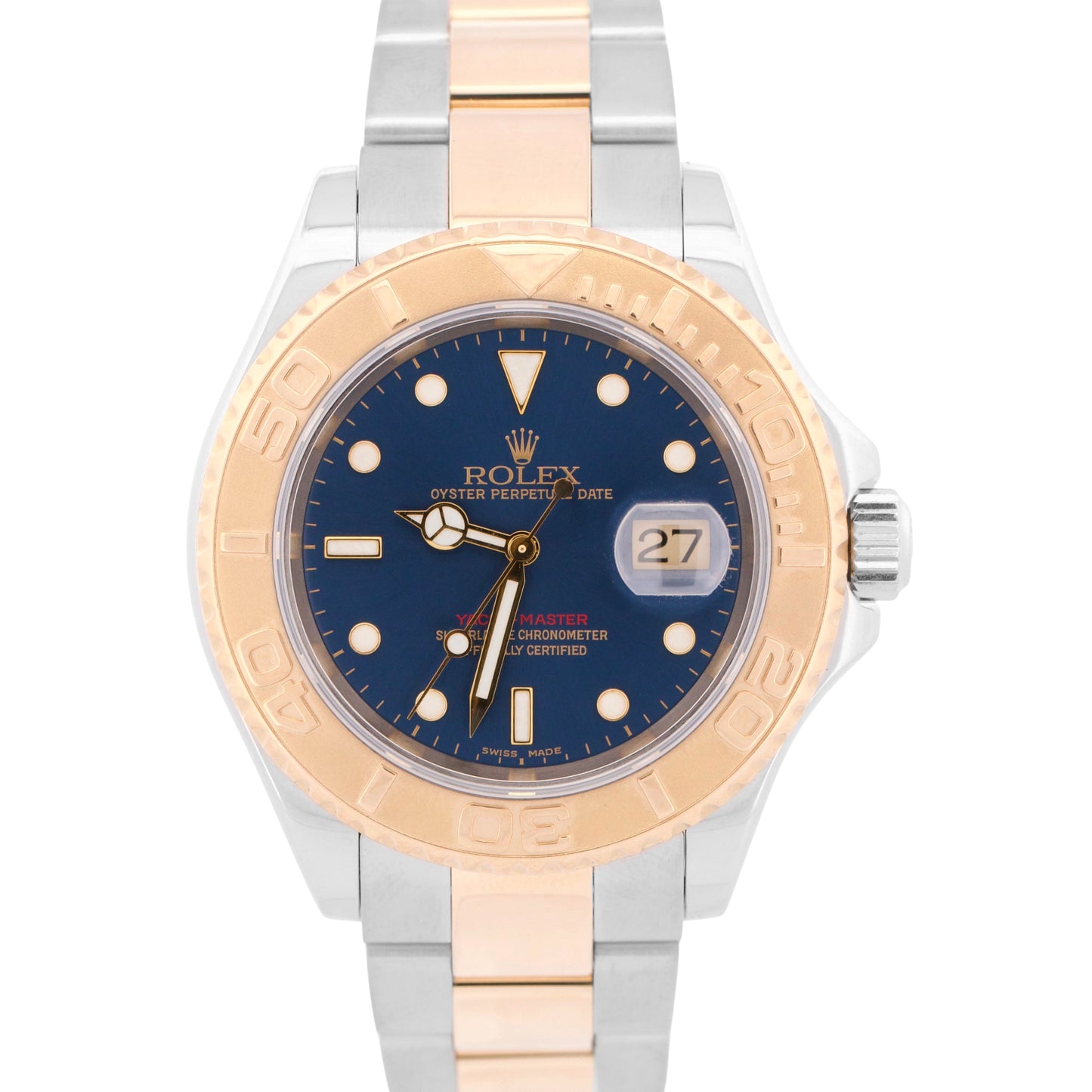 MINT Rolex Yacht-Master 40mm BLUE 18K Two-Tone 18K Yellow Gold Steel 16623 Watch