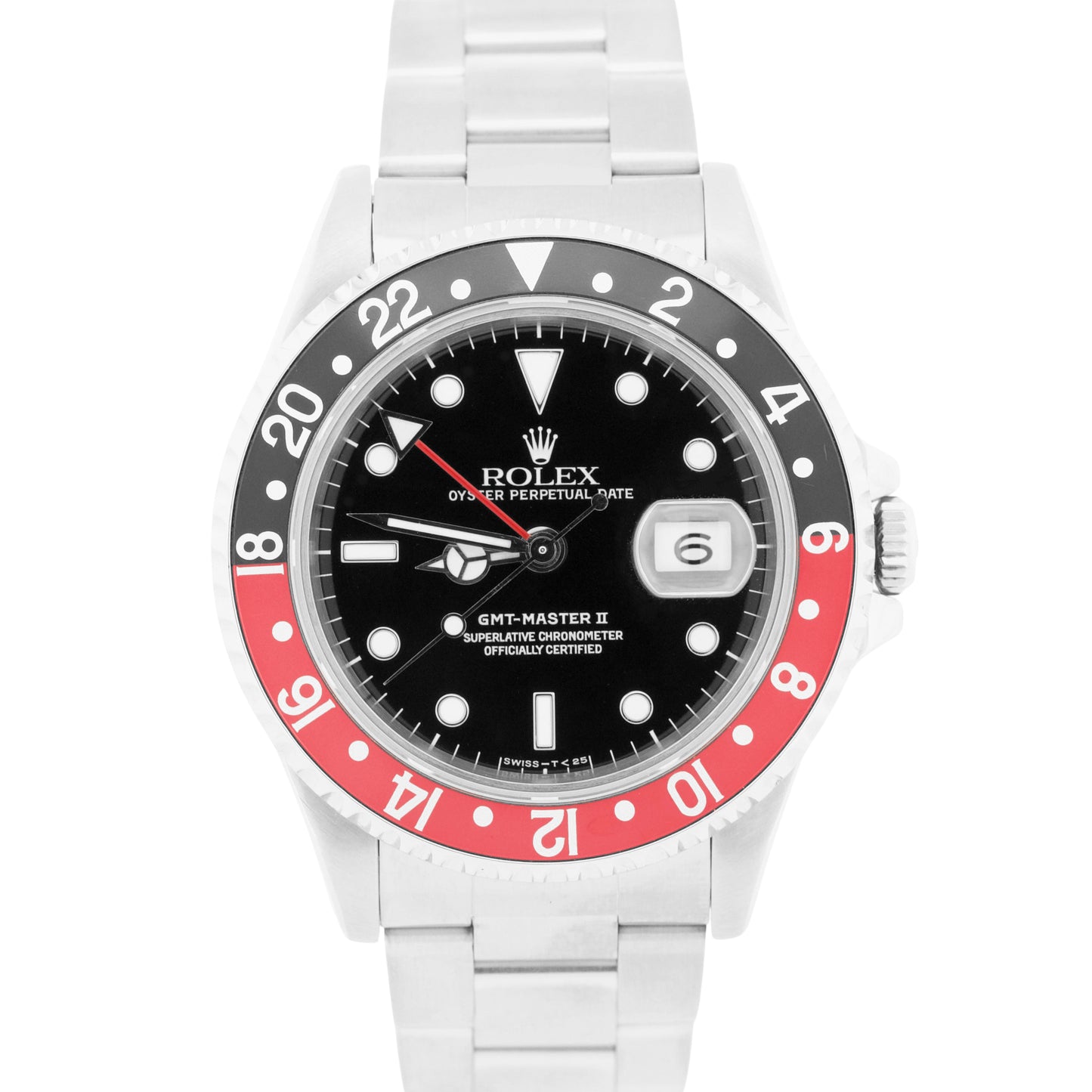 MINT PAPERS Rolex GMT-Master II COKE Red Black Stainless Steel 40mm 16710 BOX