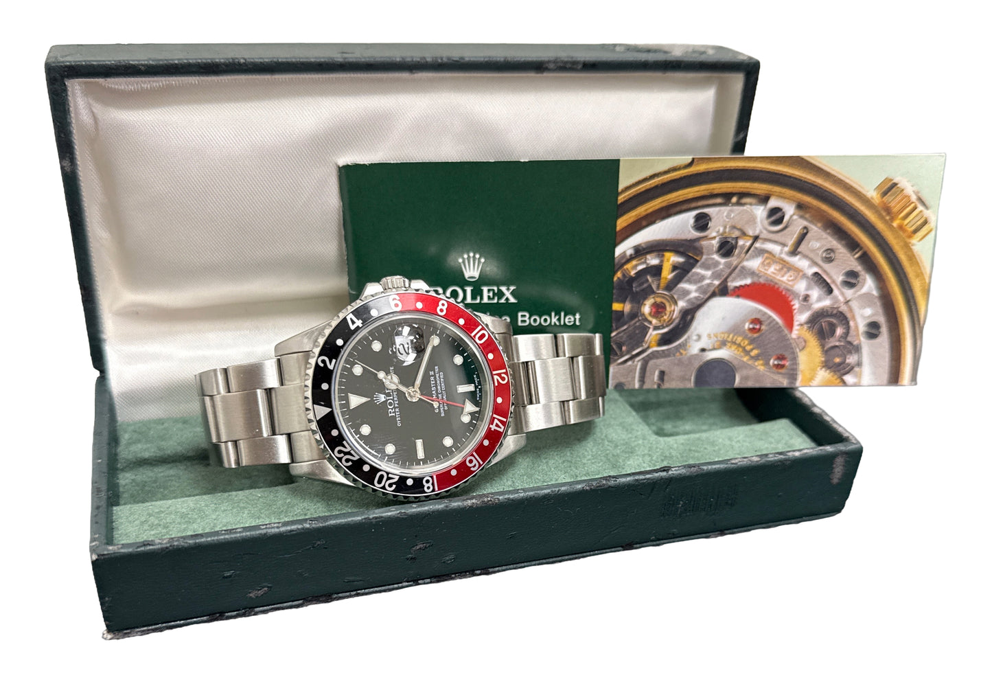 Rolex GMT-Master II 40mm COKE Red Black Stainless Steel OYSTER Date 16710 Watch