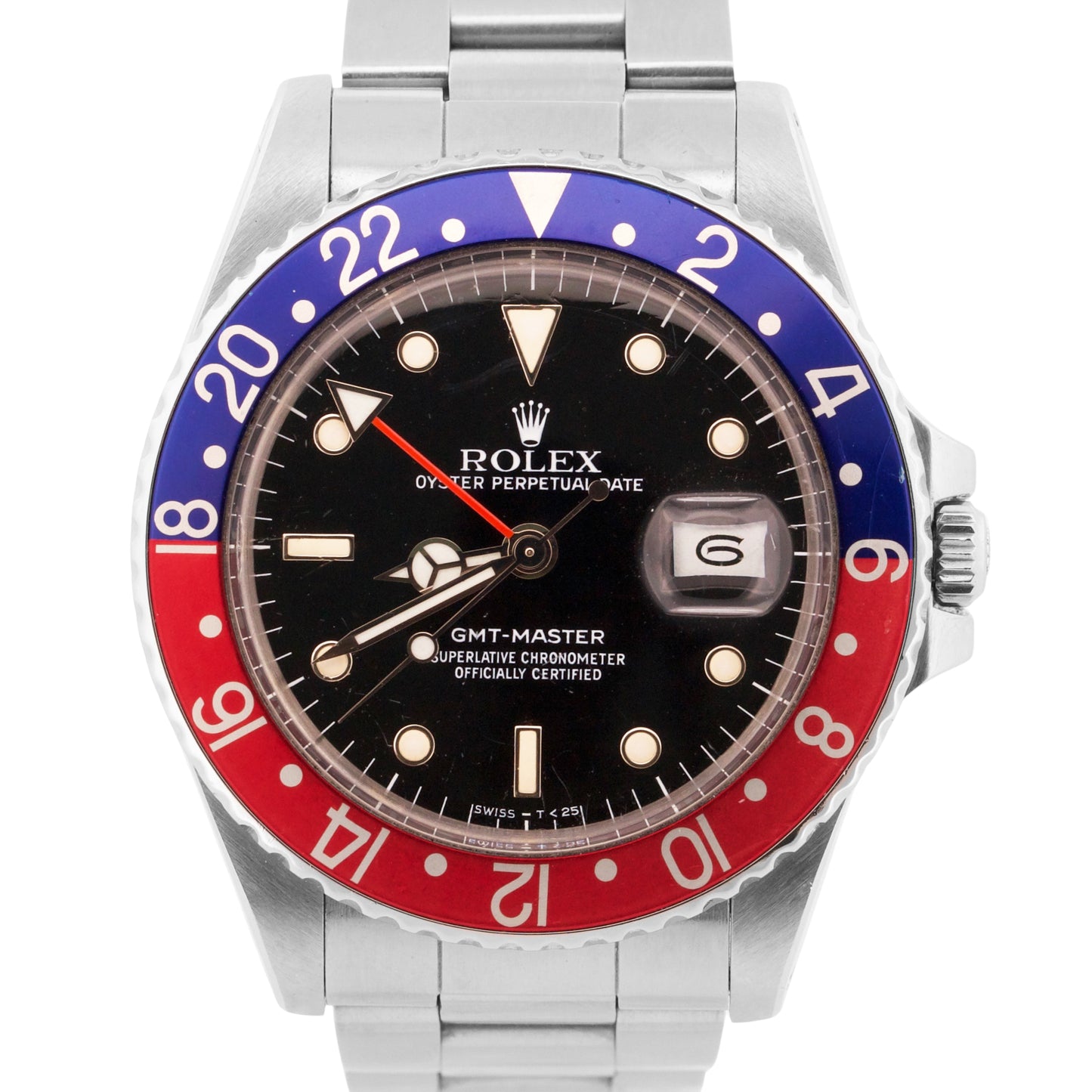 1988 Rolex GMT-Master PEPSI Stainless Steel Red Blue OYSTER 40mm 16750 Watch
