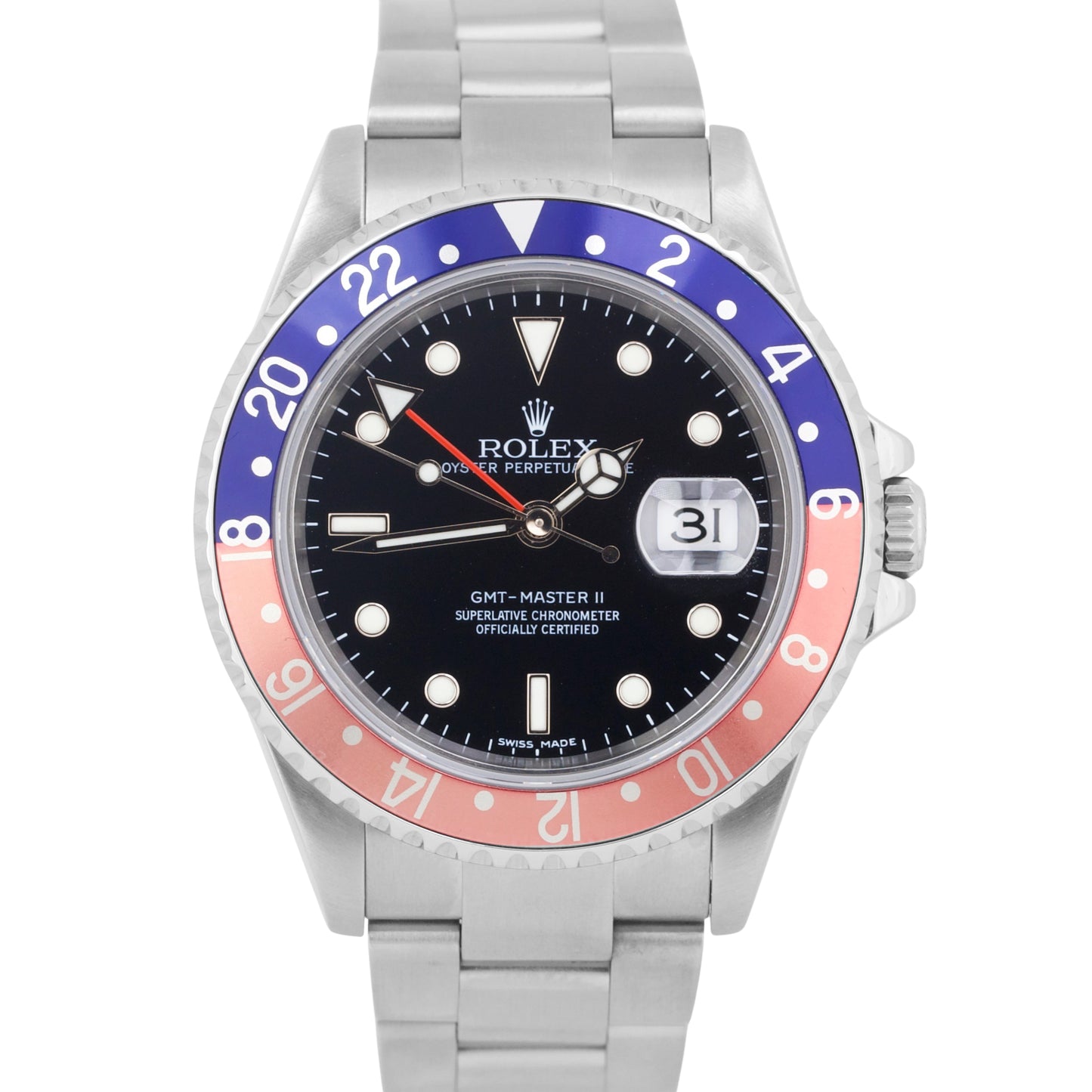 RARE 3186 MOVEMENT Rolex GMT-Master II PEPSI M SERIAL Steel 40mm 16710 Watch