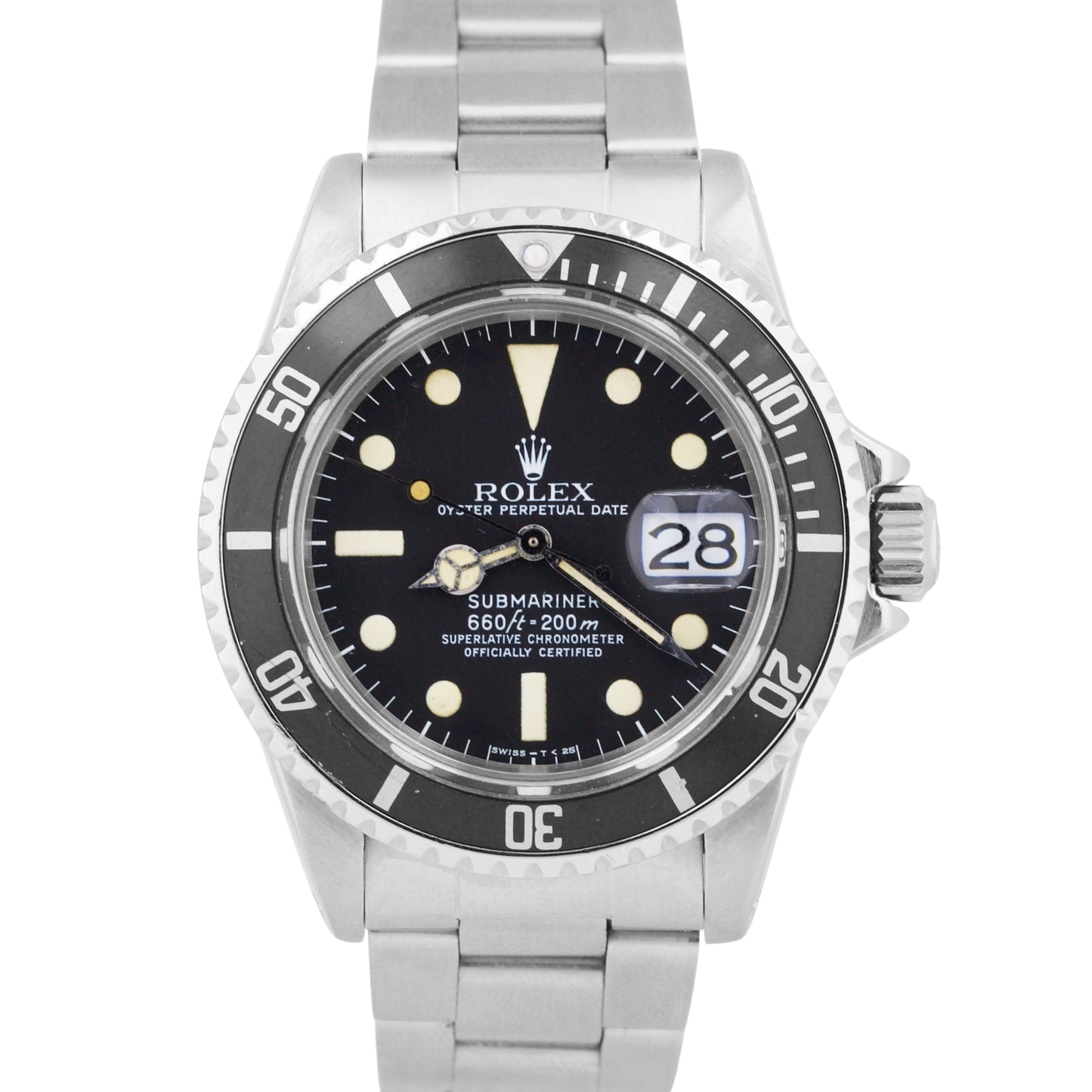 Rolex Submariner Date PATINA Black 40mm Stainless Steel Date Oyster 1680 Watch