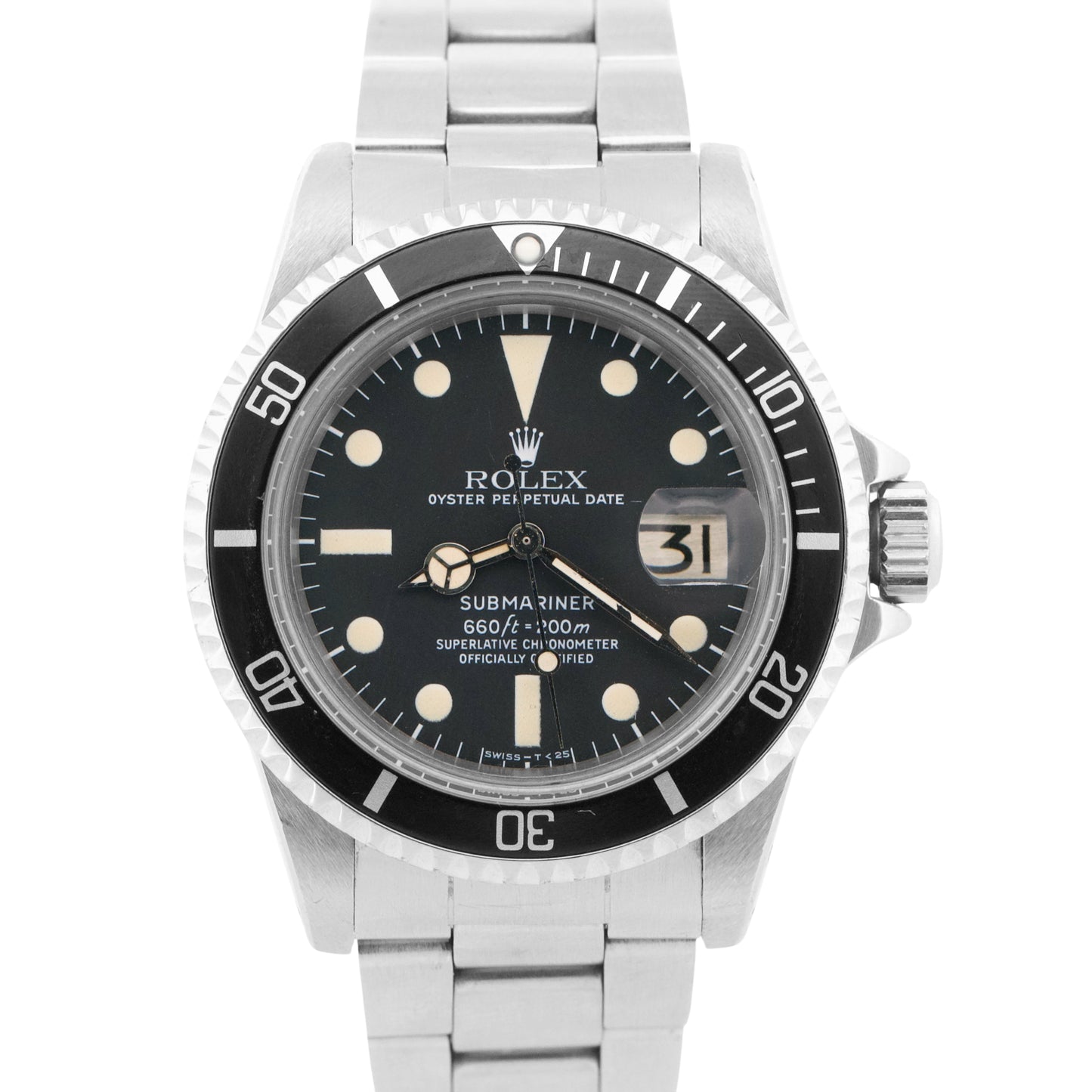 VINTAGE 1979 Rolex Submariner Date PATINA 1680 40mm Stainless Steel Oyster Watch