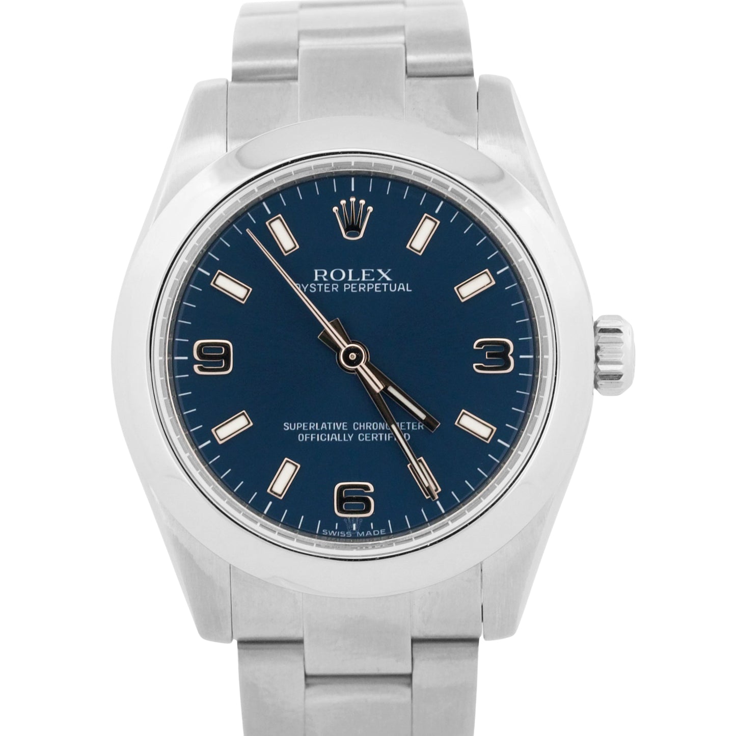 MINT Ladies Rolex Oyster Perpetual 31 BLUE Stainless Steel 31mm 177200 BOX