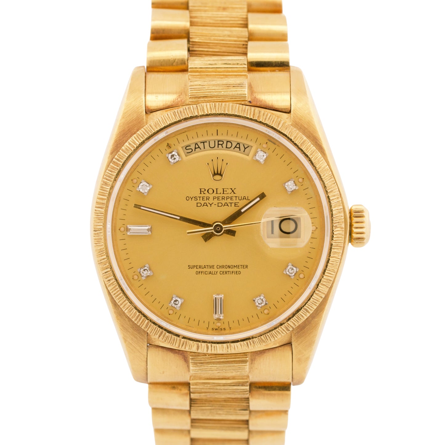 1978 Rolex Day-Date President 36mm FACTORY CHAMPAGNE DIAMOND 18K BARK 18078