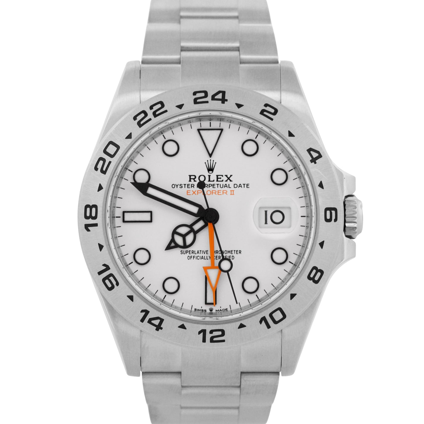 MINT 2022 Rolex Explorer II 42mm POLAR WHITE Stainless Steel GMT Date 226570