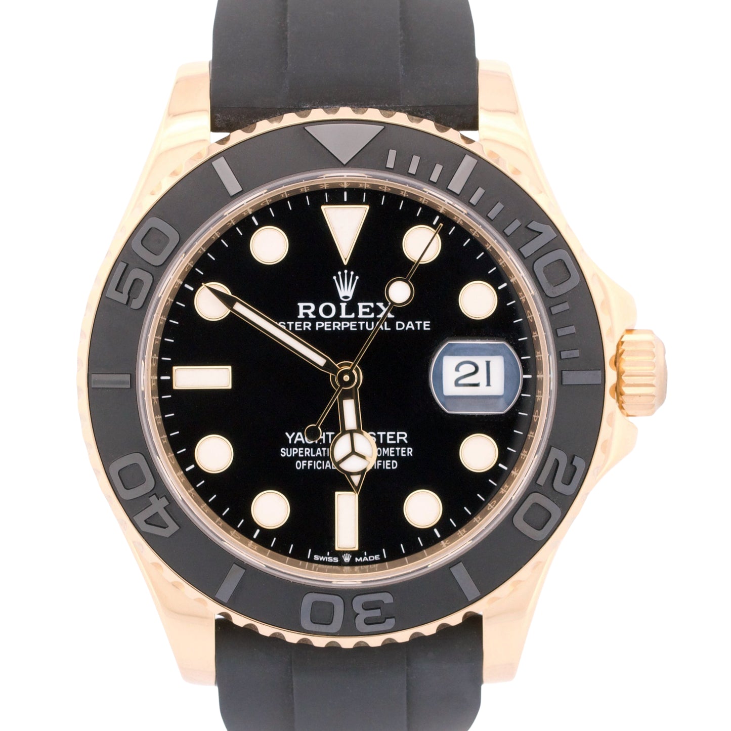 2022 PAPERS Rolex Yacht-Master 18K Yellow Gold Oysterflex 42mm 226658 Watch BOX