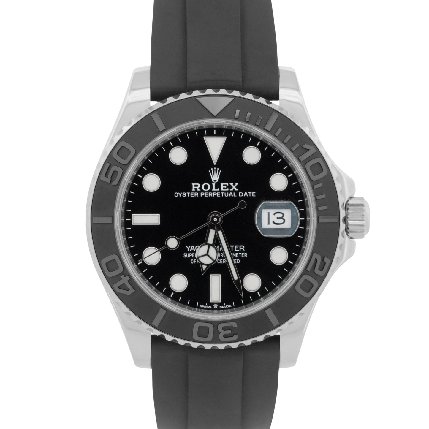 2021 PAPERS Rolex Yacht-Master 18K White Gold Oysterflex Black 42mm 226659 BOX