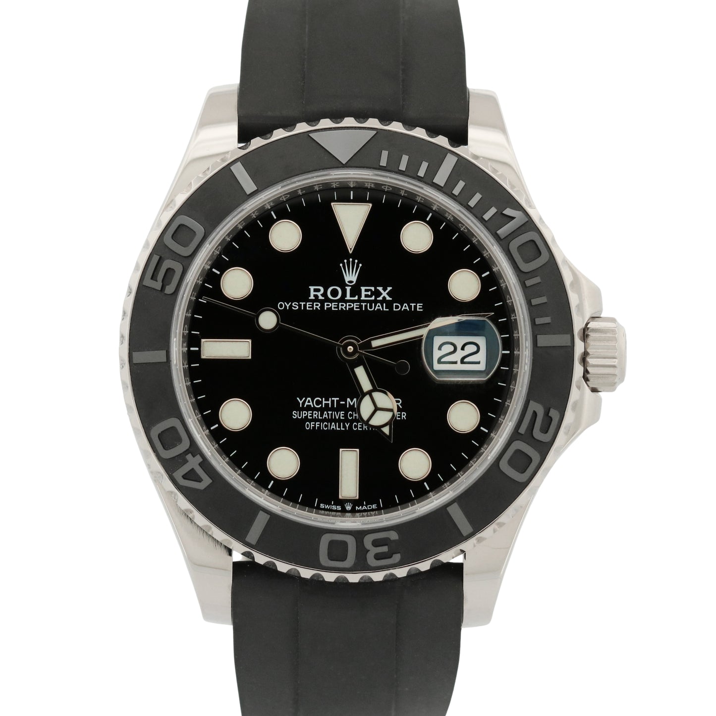 MINT NEW PAPERS Rolex Yacht-Master 18K White Gold Oysterflex 42mm 226659 BOX