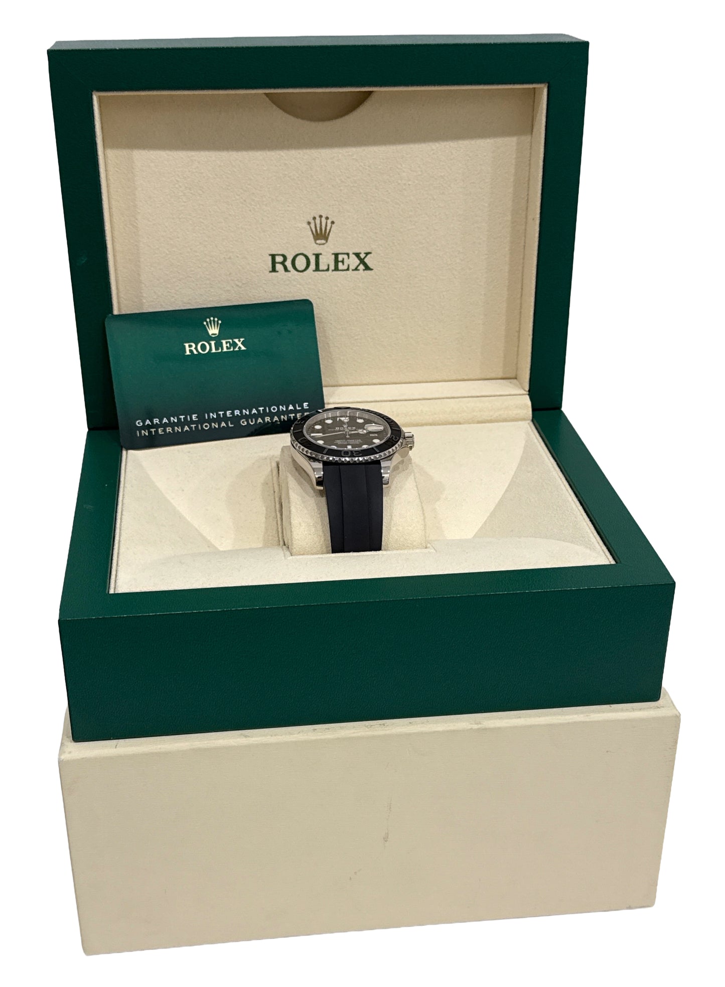 2021 PAPERS Rolex Yacht-Master 18K White Gold Oysterflex Black 42mm 226659 BOX