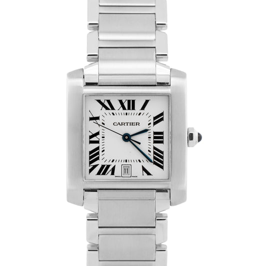 Cartier Tank Francaise Stainless Steel WHITE ROMAN Automatic 28mm 2302 W51002Q3