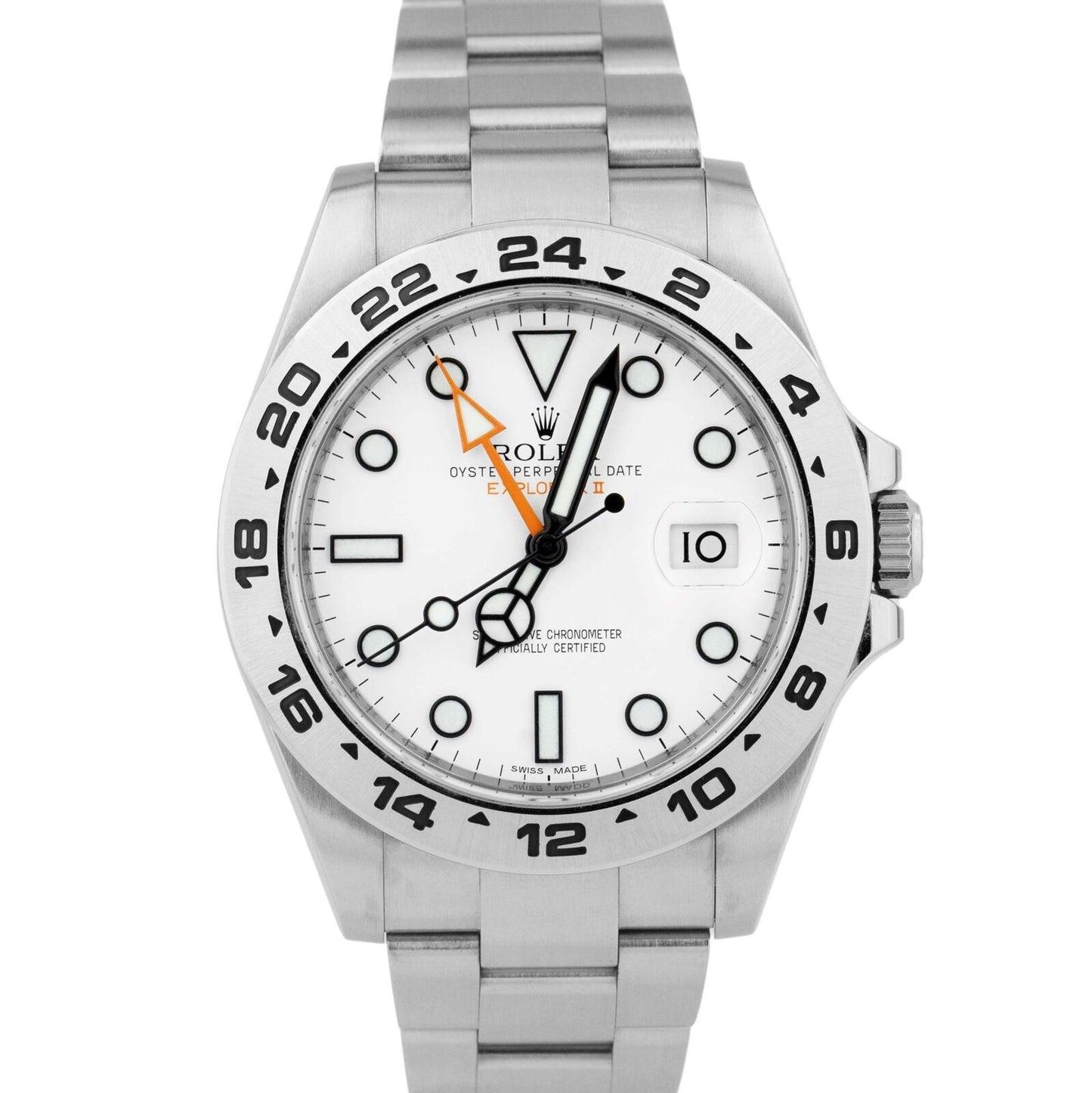 2020 Rolex Explorer II White Orange Steel PAPERS 42mm GMT Date Watch 216570 B+P