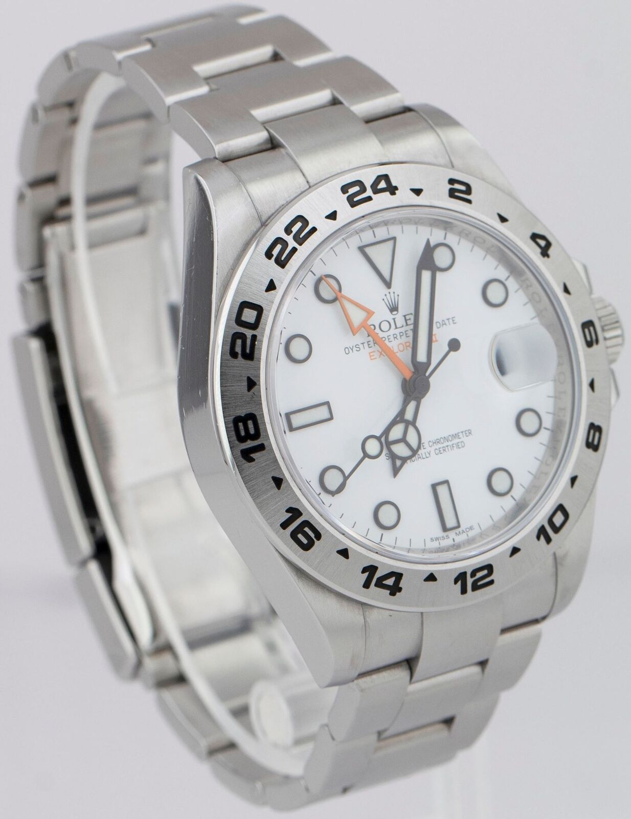 2020 Rolex Explorer II White Orange Steel PAPERS 42mm GMT Date Watch 216570 B+P