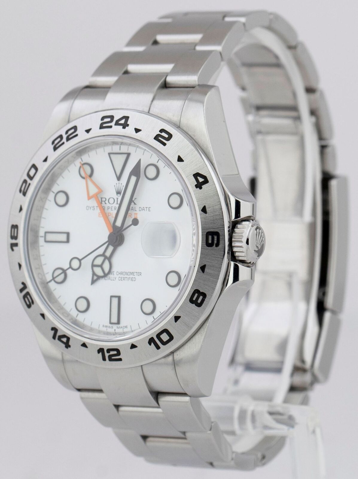 2020 Rolex Explorer II White Orange Steel PAPERS 42mm GMT Date Watch 216570 B+P