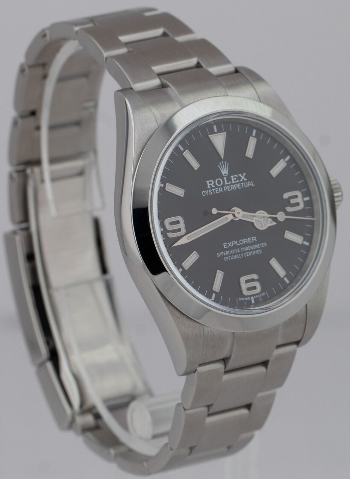MINT Rolex Explorer PAPERS MK2 Black FULL LUME 3-6-9 Steel 39mm 214270 Watch B+P