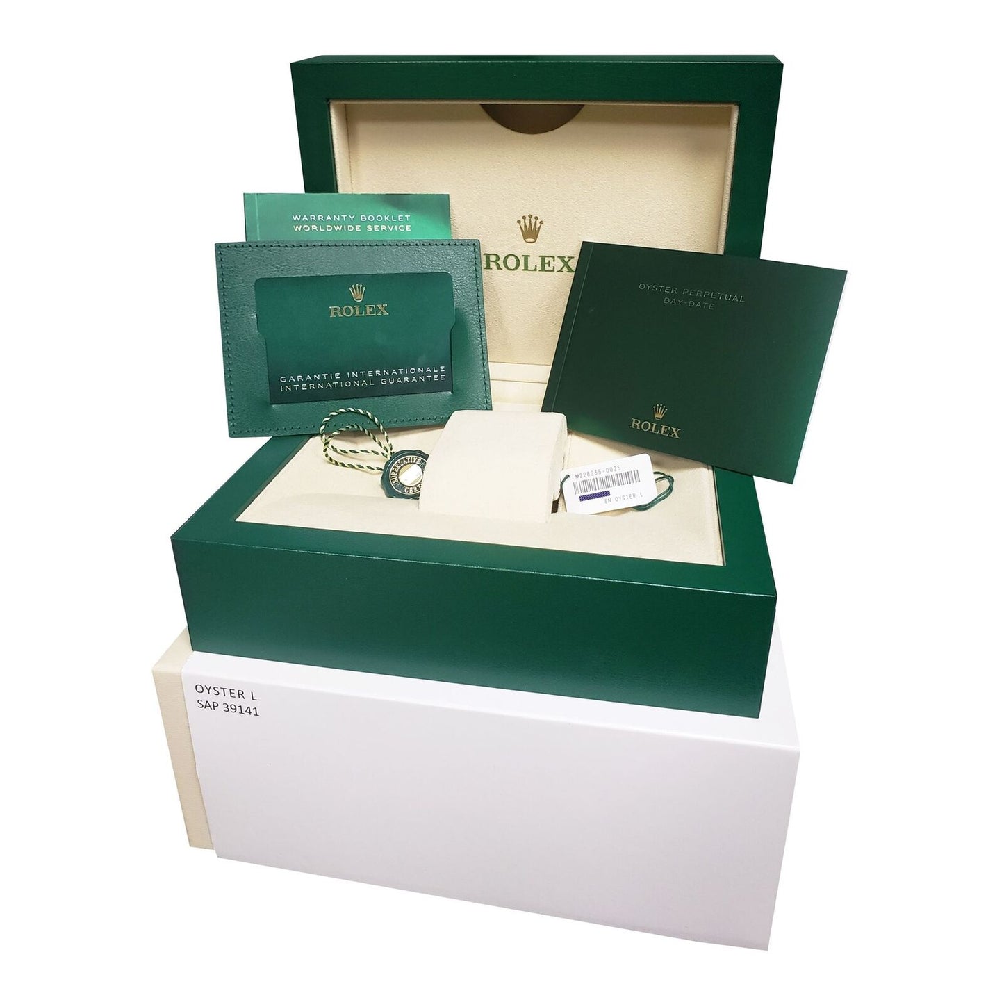 UNWORN PAPERS Rolex Day-Date 40 Olive Green President 18K Rose Gold 228235 BOX