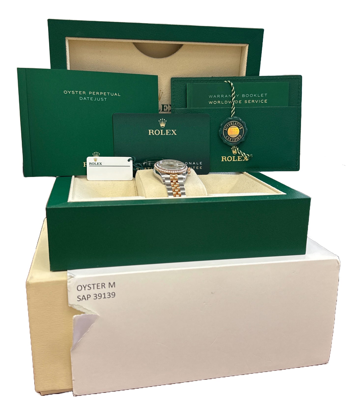 PAPERS Rolex DateJust MOP DIAMOND 28mm Steel JUBILEE 18K Rose Gold 279381RBR BOX