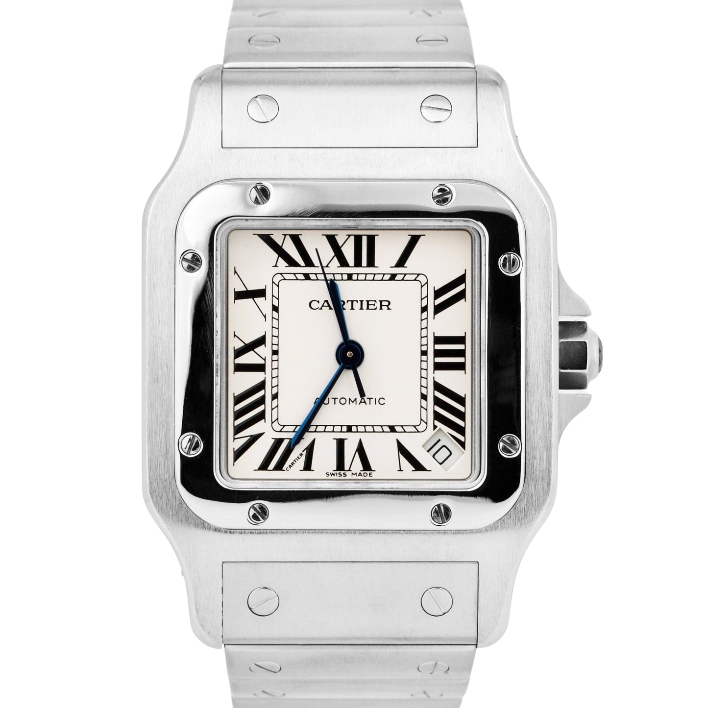 Cartier Santos Galbee XL Stainless 32mm White Roman Numeral Watch 2823 W20098D6