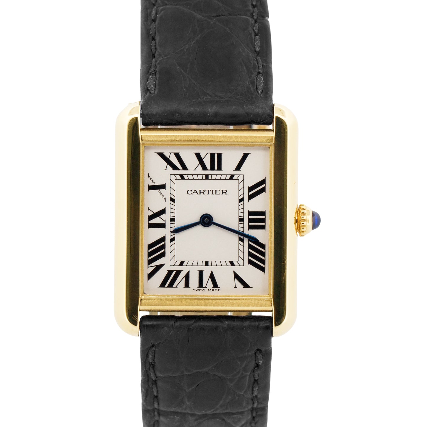 Cartier Lady Tank Solo 18K Gold SILVER WHITE Quartz 31mm x 24mm 3168 W5200002