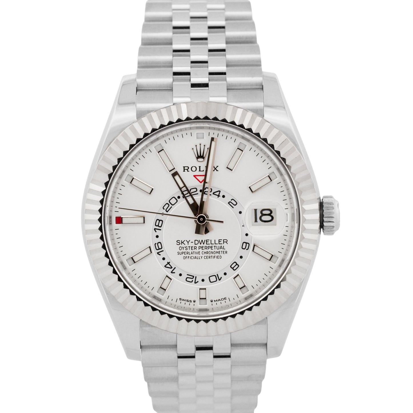 2024 PAPERS Rolex Sky-Dweller WHITE 42mm Stainless Steel JUBILEE 336934 BOX