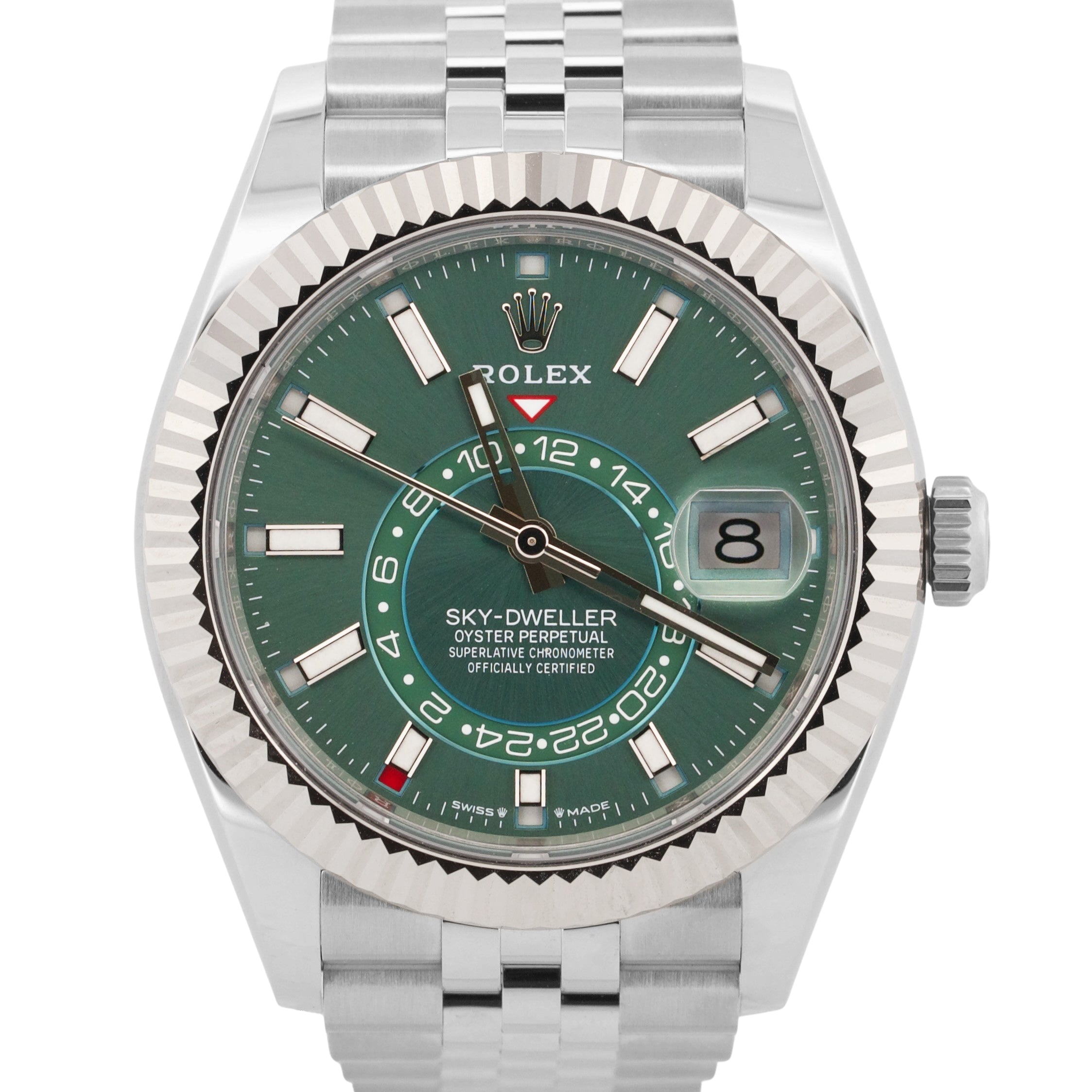 NEW 2026 PAPERS Rolex Sky-Dweller MINT GREEN 42mm Steel 18K
