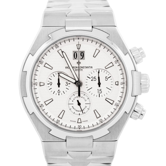 MINT Vacheron Constantin Overseas Chronograph WHITE 42mm Stainless 49150 Watch