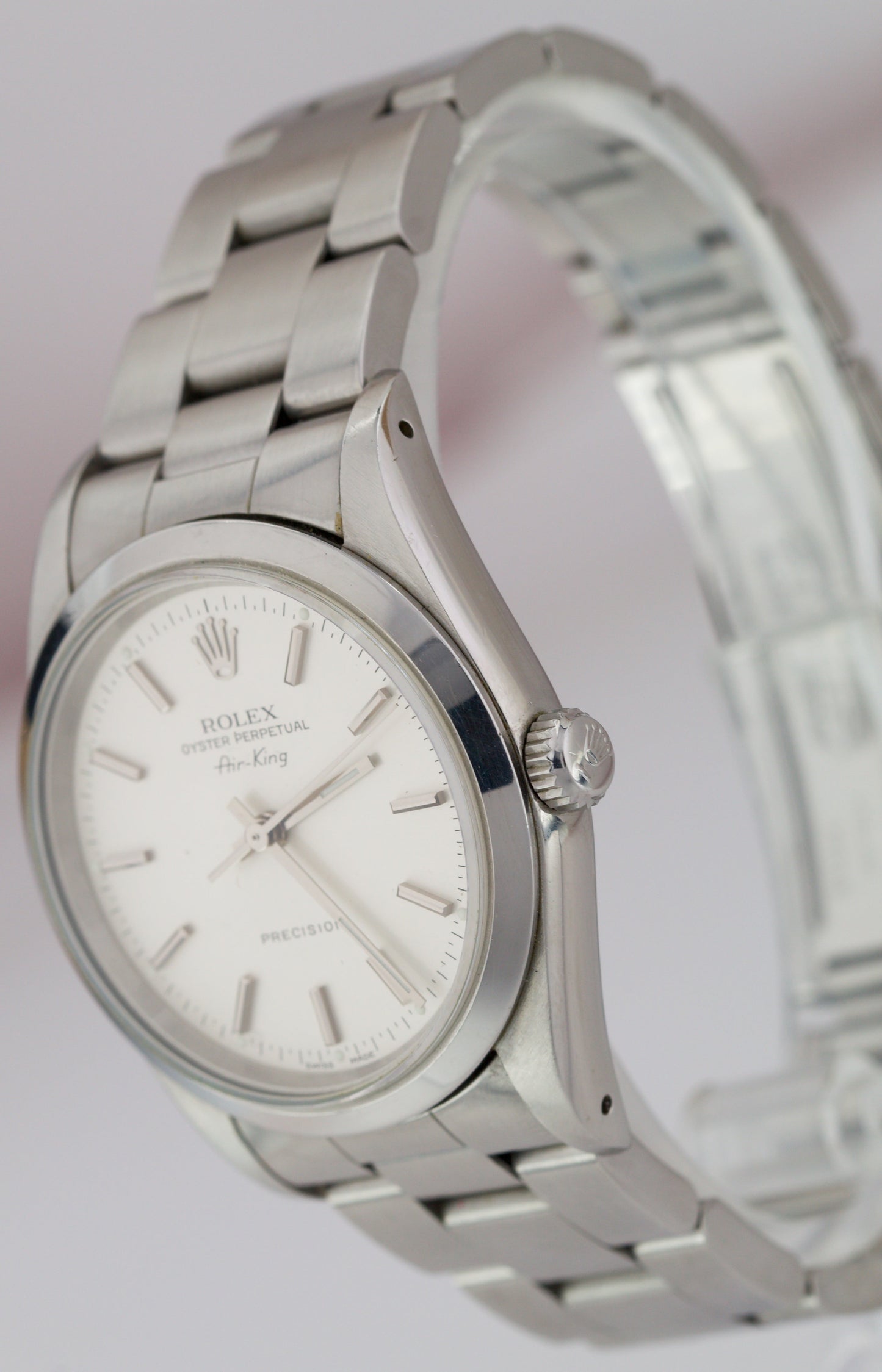 2005 Rolex Oyster Perpetual Air-King 34mm Silver Stainless Oyster Watch 14000M