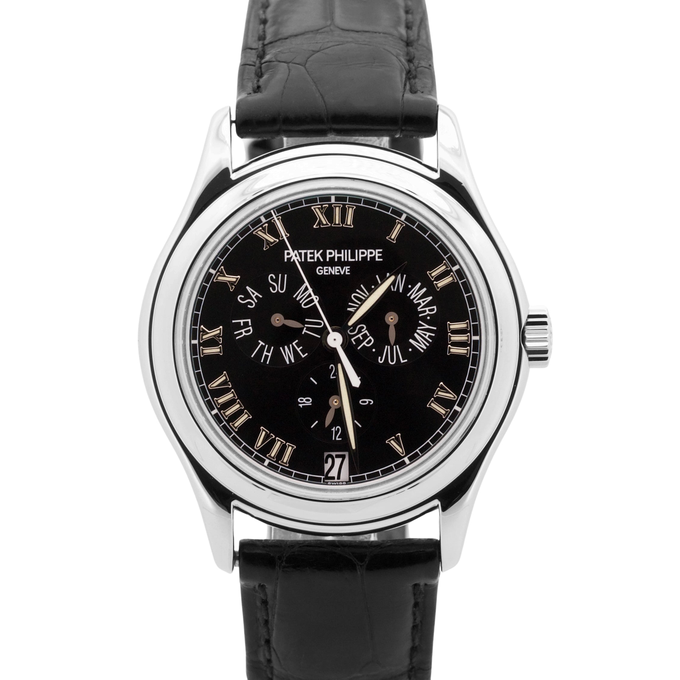 Patek Philippe Annual Calendar BLACK Roman 950 Platinum 37mm 5035P