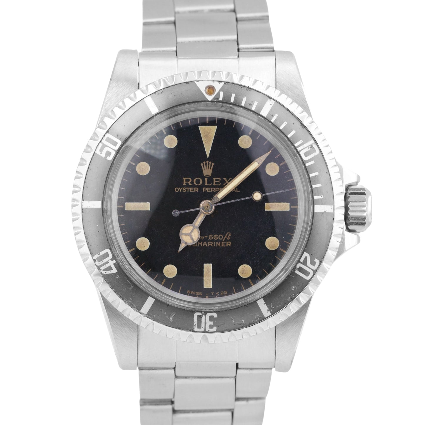 VINTAGE 1966 Rolex Submariner No-Date GILT DIAL 40mm Steel Automatic 5513 Watch