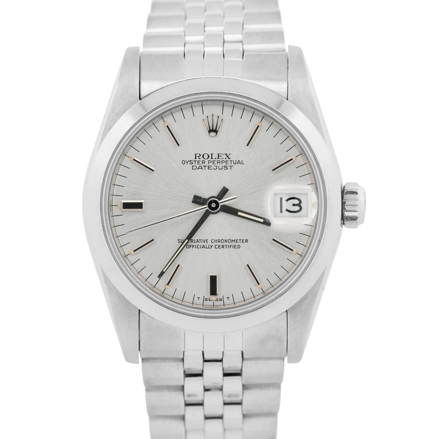 Ladies Rolex DateJust SILVER 31mm Stainless Steel JUBILEE Automatic Watch 68240