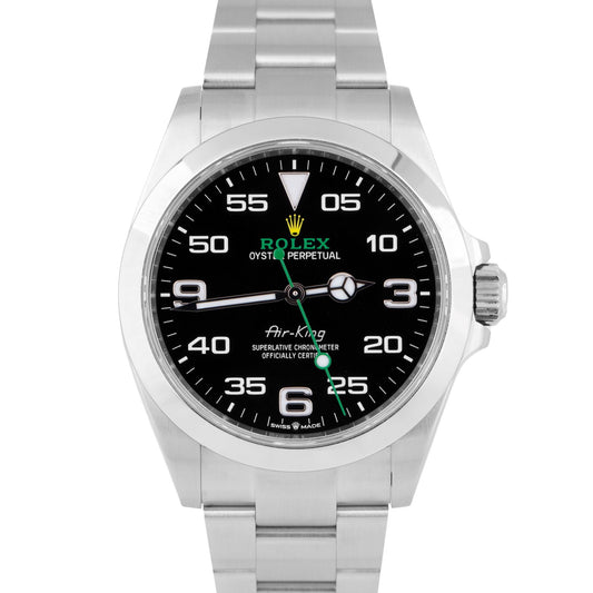 MINT 2022 PAPERS Rolex Air-King 40mm Green Black Stainless Steel 126900 BOX