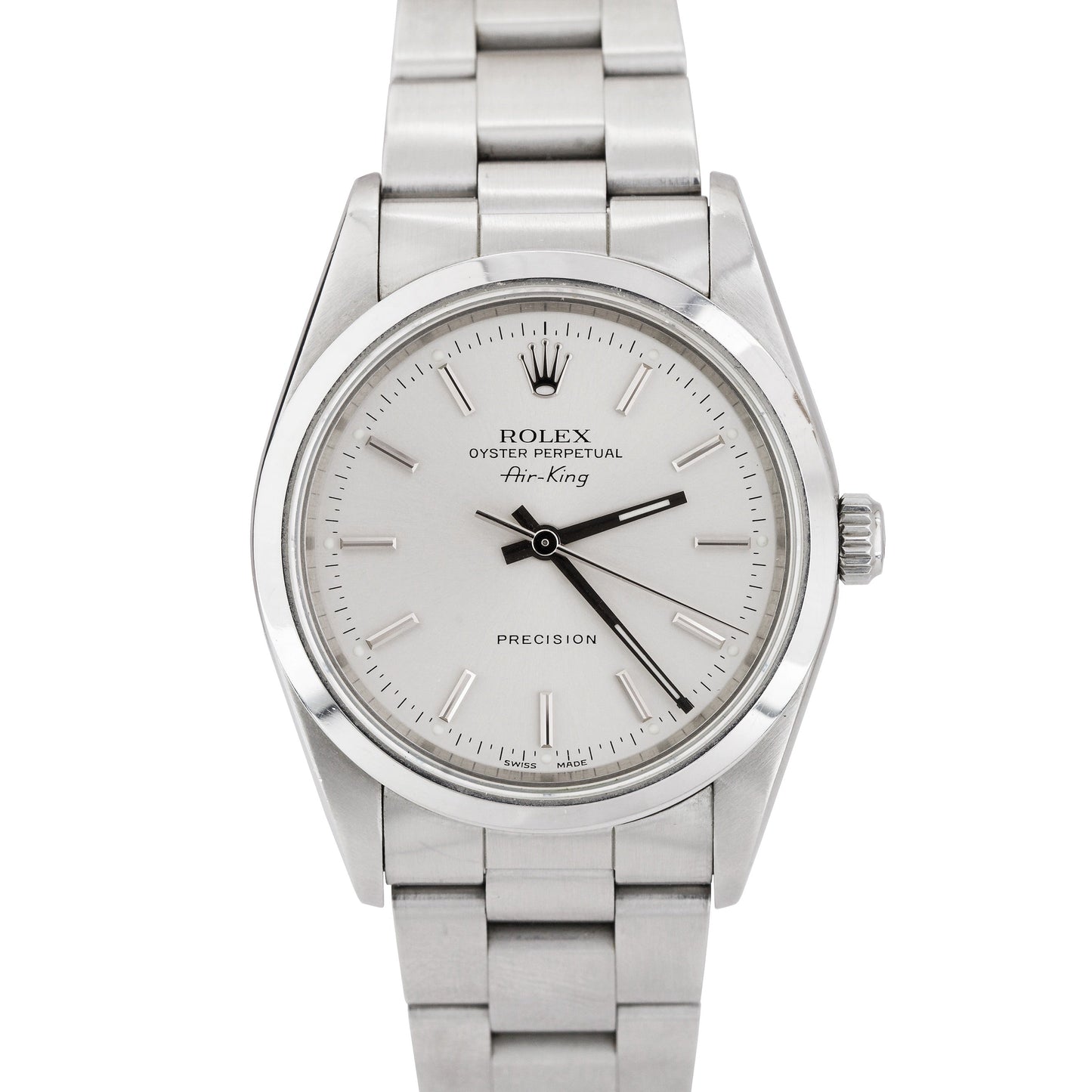 2005 Rolex Oyster Perpetual Air-King 34mm Silver Stainless Oyster Watch 14000M