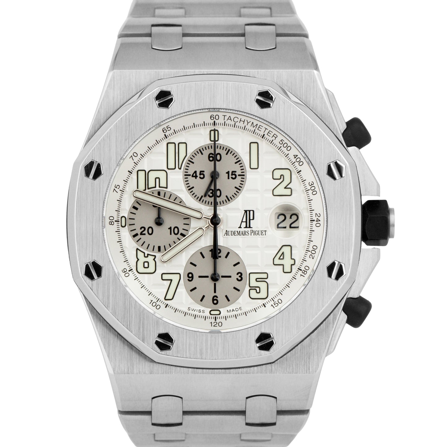 MINT Audemars Piguet Royal Oak Offshore SILVER WHITE Stainless Steel 25721ST
