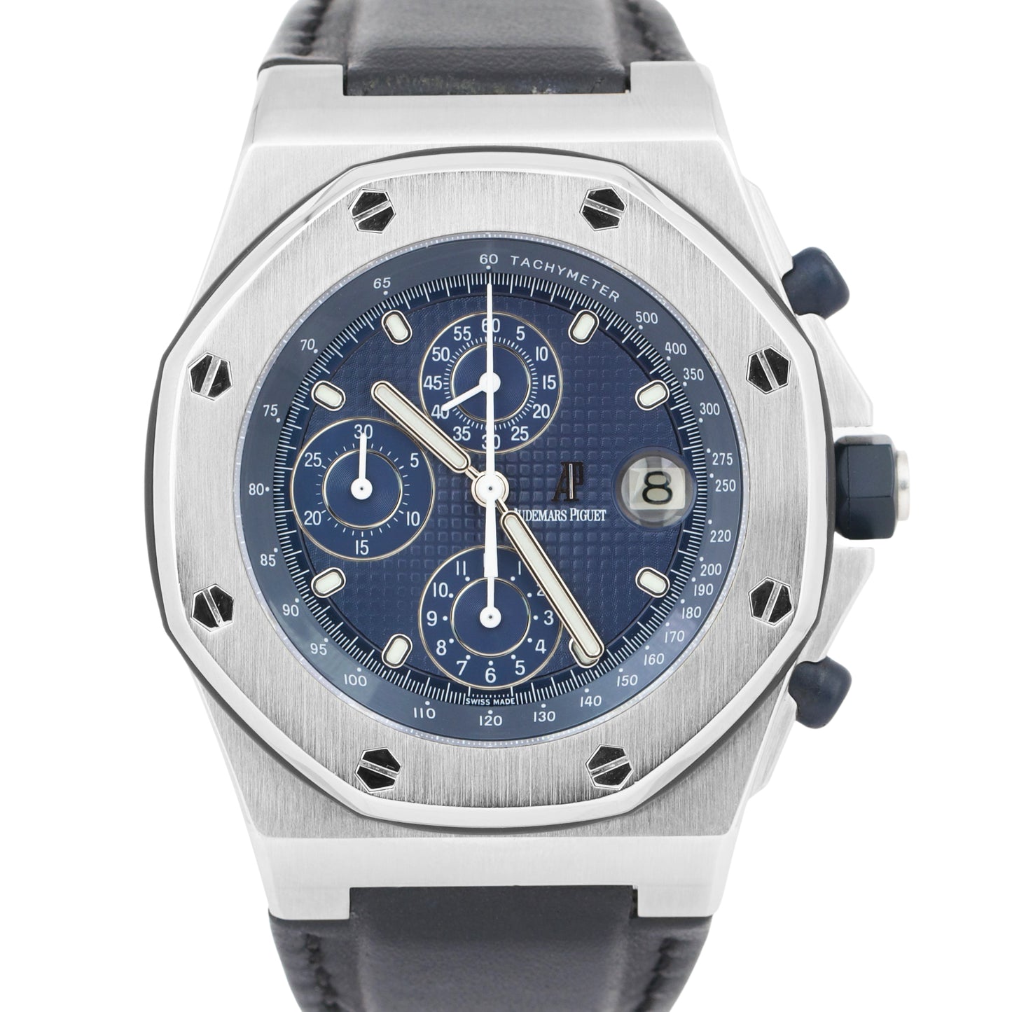 PAPERS Audemars Piguet Royal Oak Offshore BLUE BEAST 42mm Leather 25770ST B+P