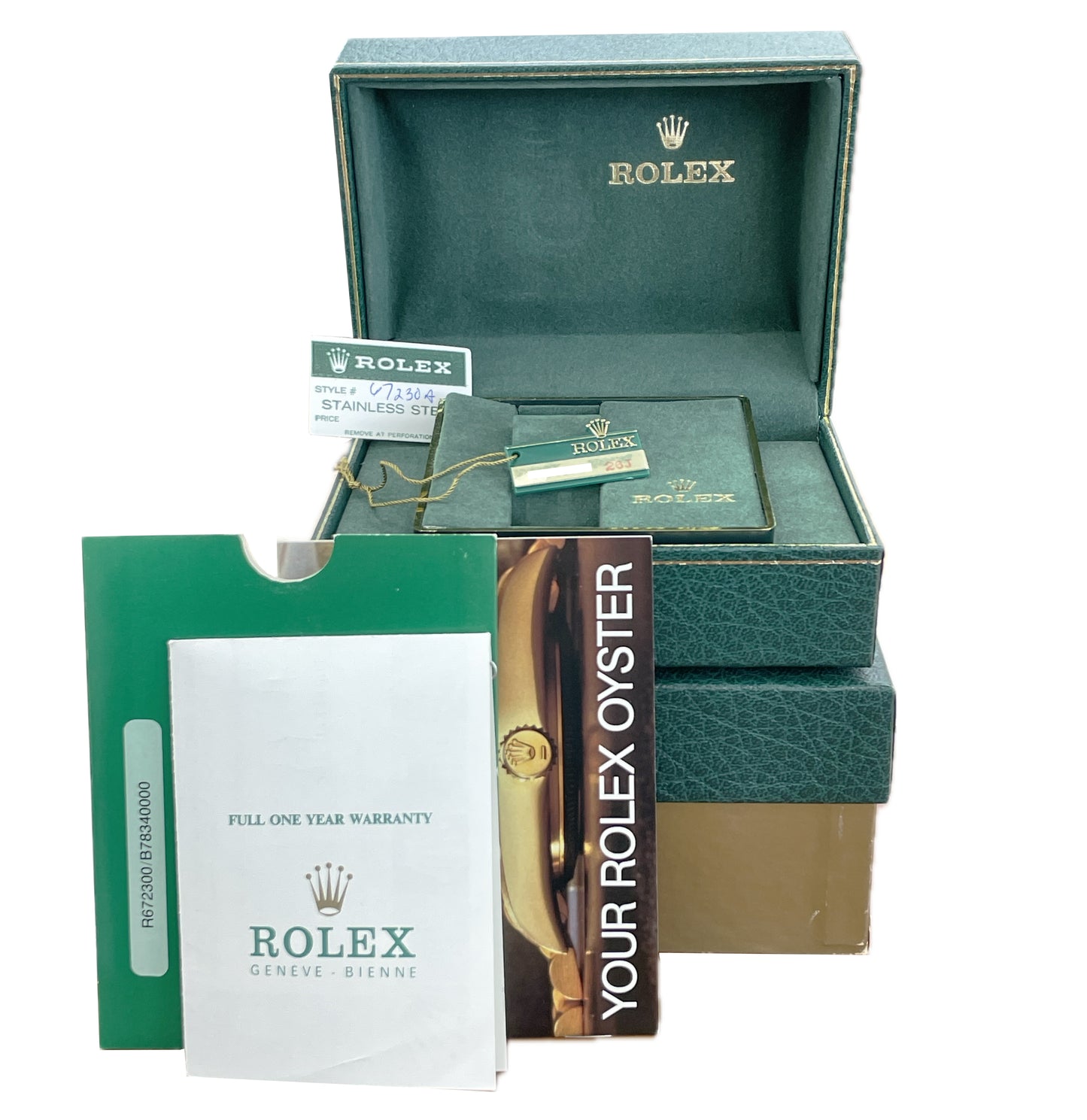 MINT PAPERS Rolex Oyster Perpetual 67230 24mm Stainless Silver Oyster Watch BOX