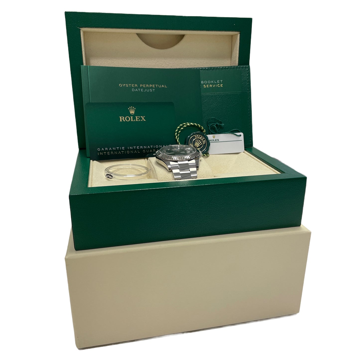 MINT 2023 PAPERS Rolex DateJust 41 GRAY DIAMOND 18K White Gold Fluted 126334 B+P
