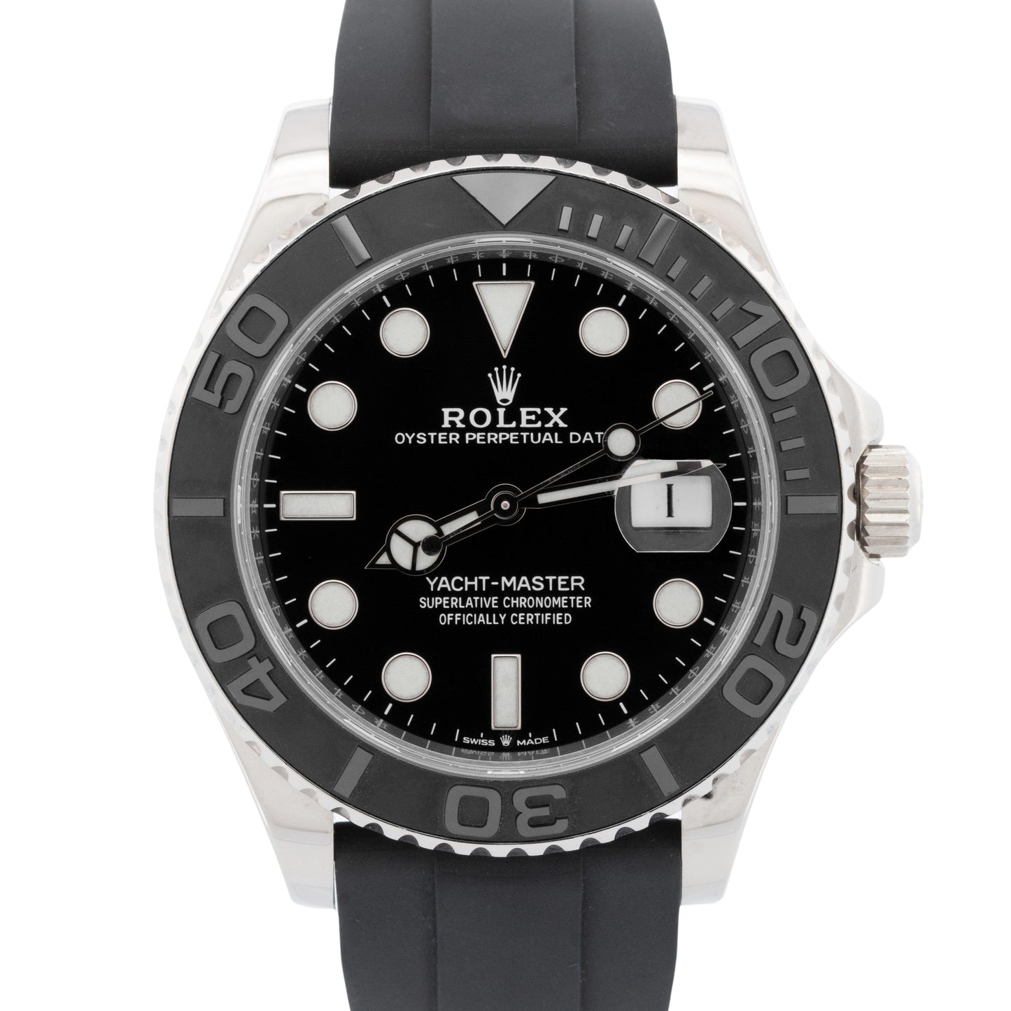 MINT 2023 Rolex Yacht-Master 18K White Gold Oysterflex Rubber 42mm 226659