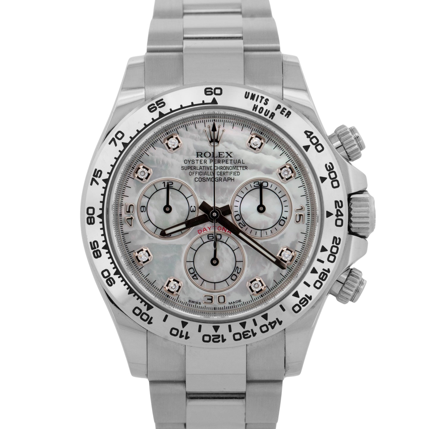 PAPERS Rolex Daytona Cosmograph FACTORY MOP 18K White Gold 40mm Watch 116509 BOX