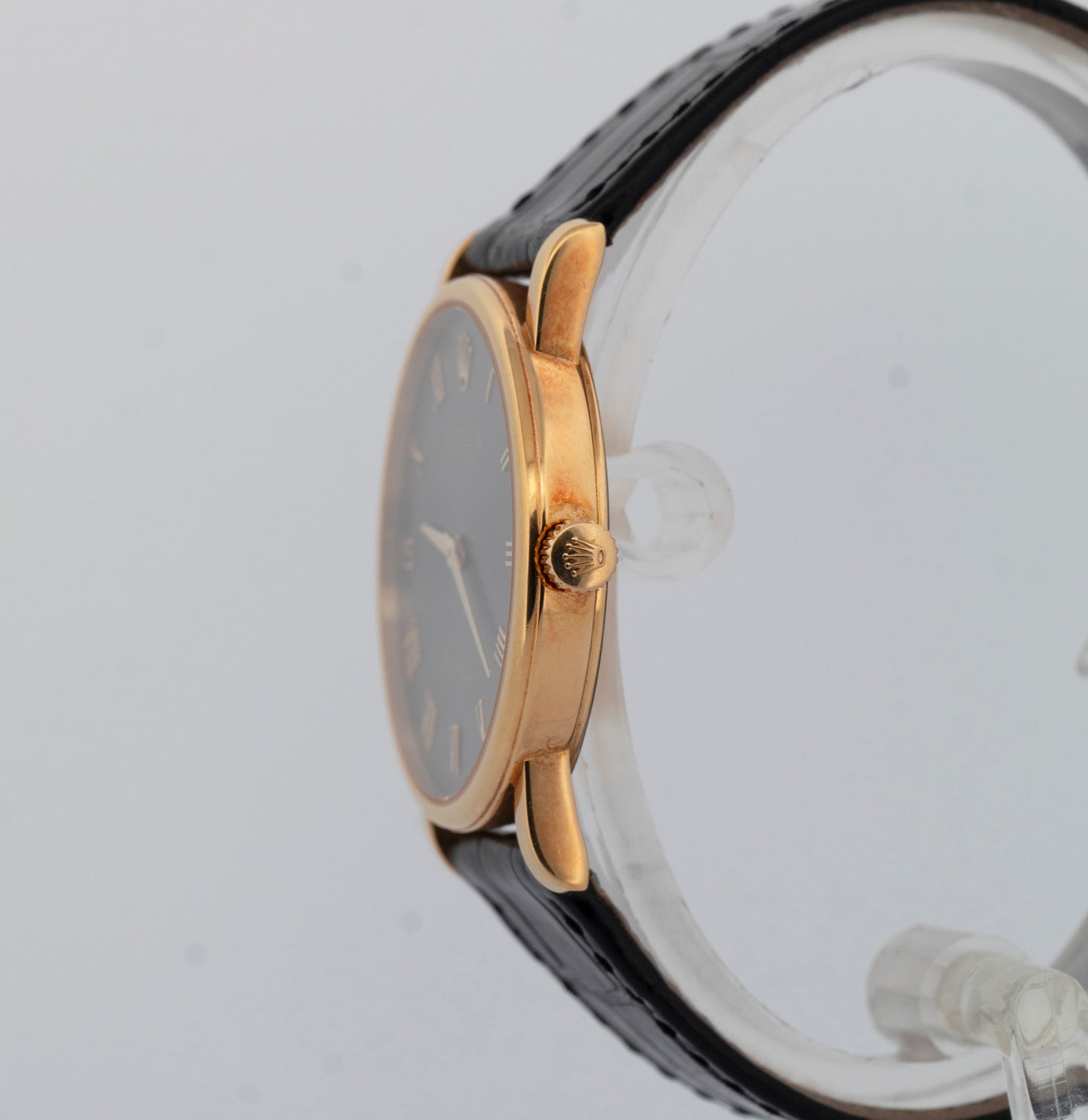 PAPERS Rolex Cellini 18K Yellow Gold Slate Steel Leather 5115/8 32mm Watch BOX