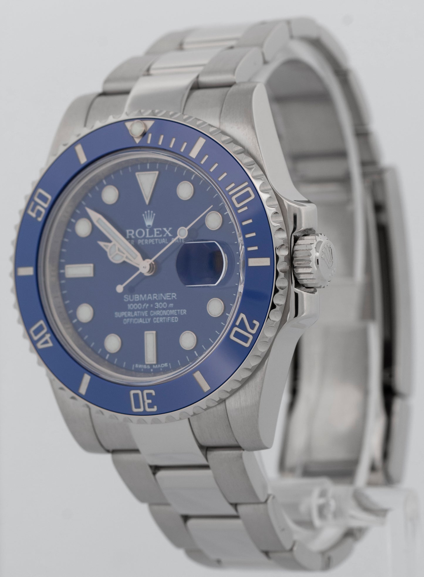 Rolex Submariner Date 18K White Gold SMURF Blue Ceramic 40mm 116619 LB Watch