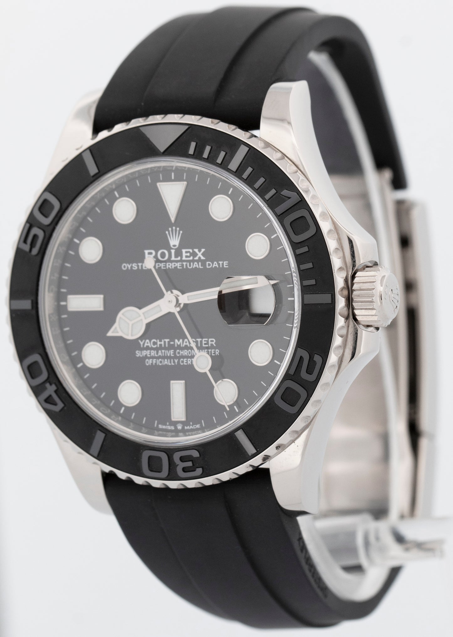 MINT 2023 Rolex Yacht-Master 18K White Gold Oysterflex Rubber 42mm 226659