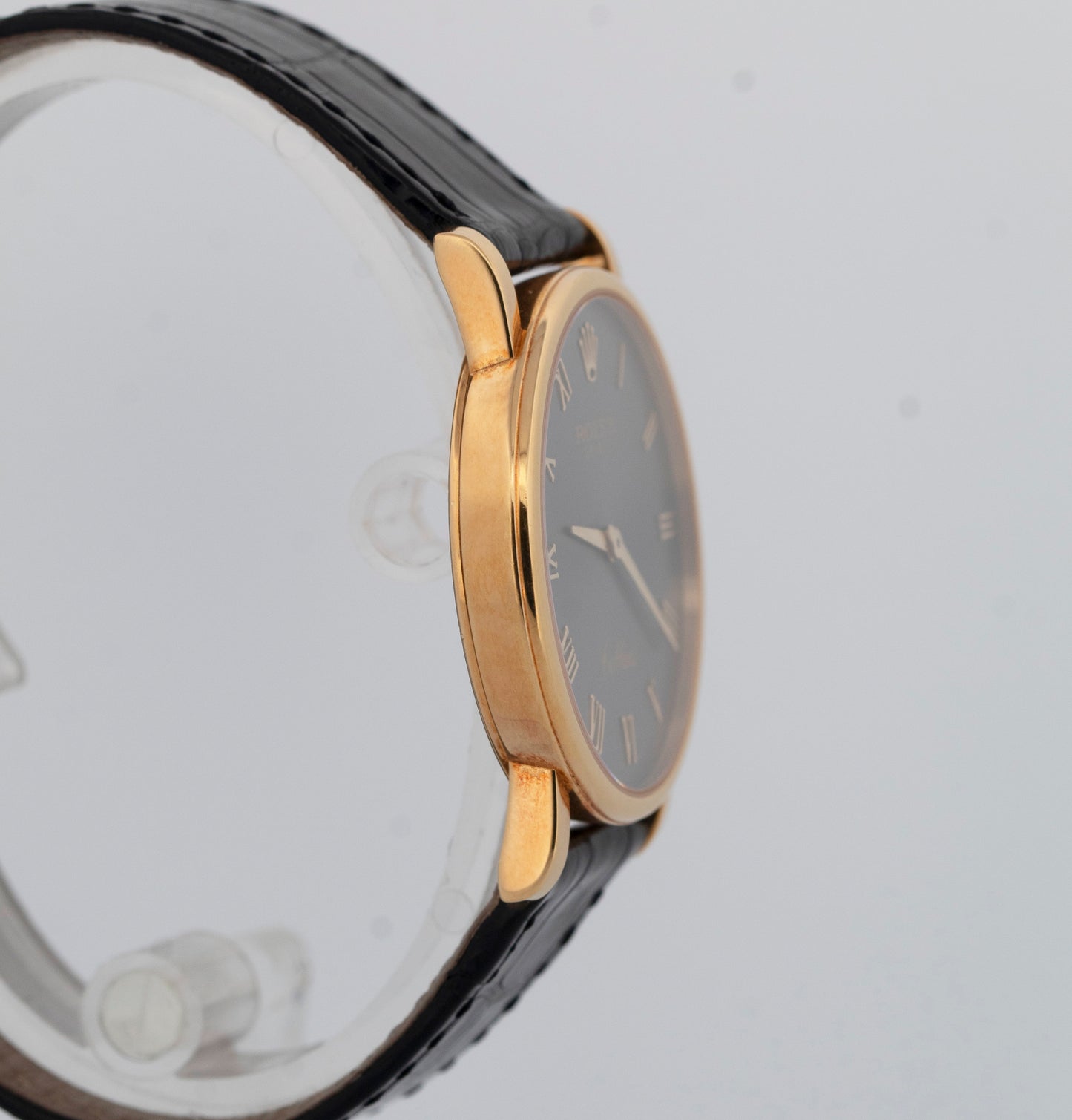 PAPERS Rolex Cellini 18K Yellow Gold Slate Steel Leather 5115/8 32mm Watch BOX