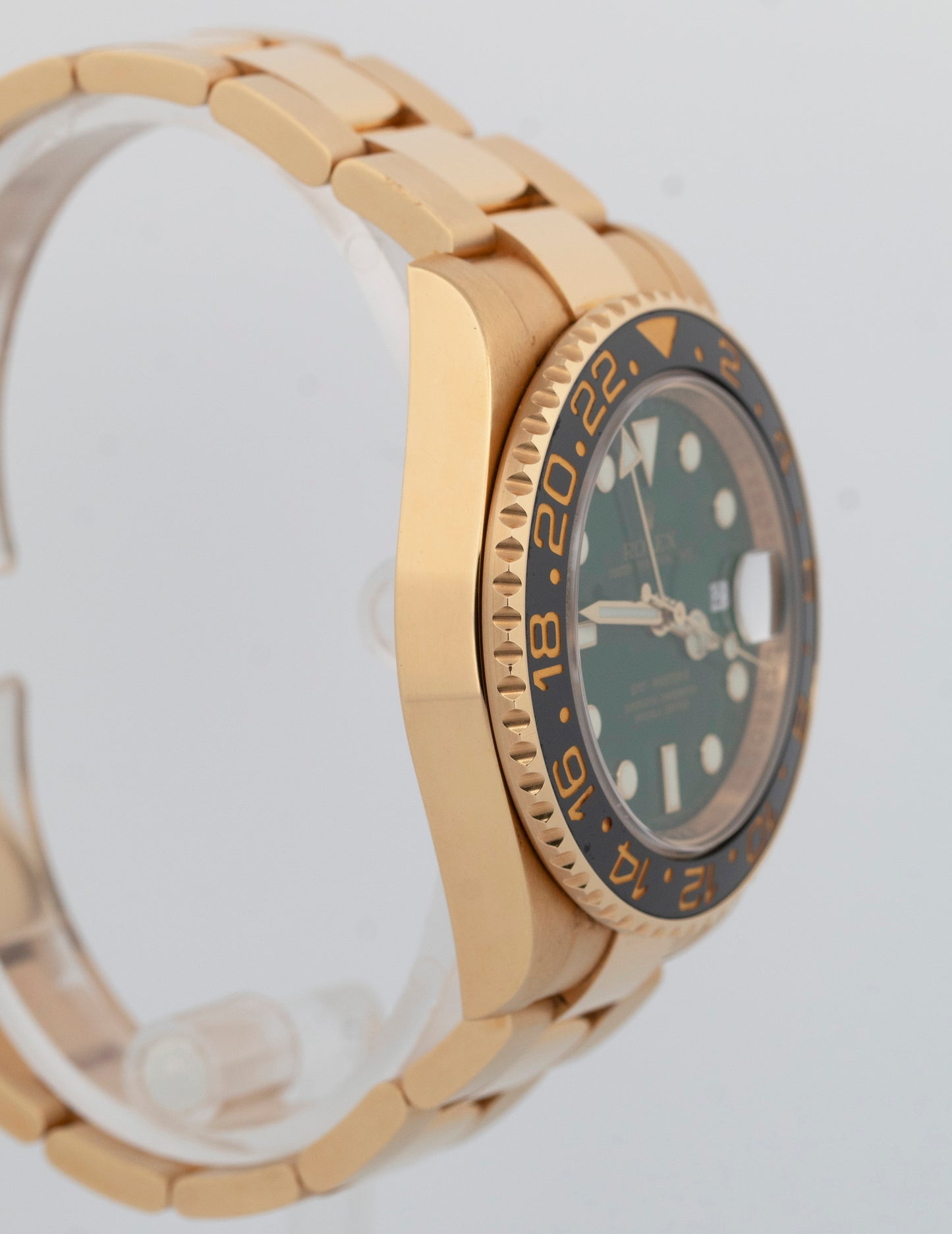 UNPOLISHED PAPERS Rolex GMT-Master II GREEN 18K Yellow Gold 40mm 116718 BOX