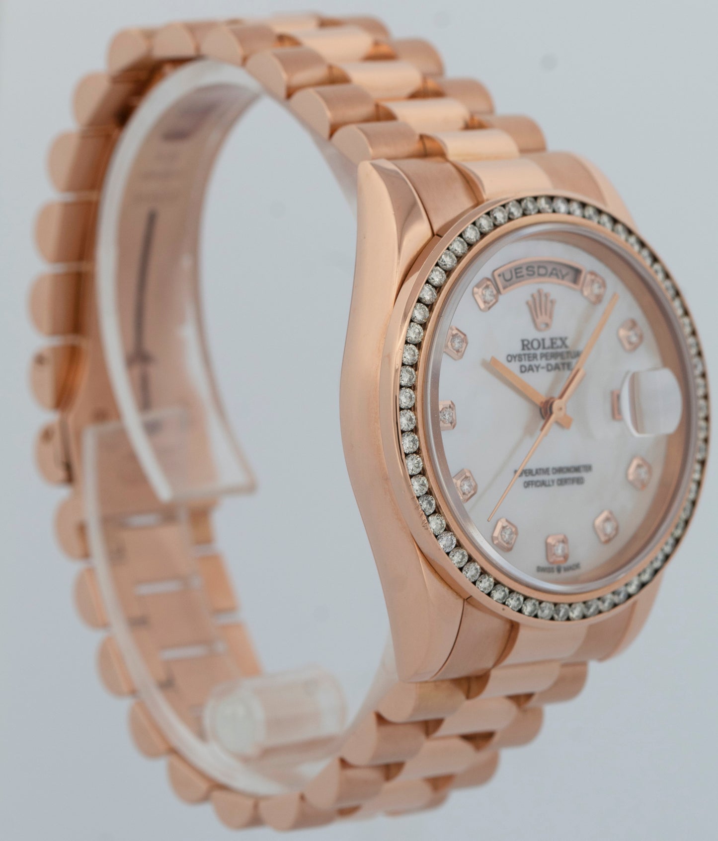 MINT Rolex Day-Date President DIAMOND MOP 18k Rose Gold 36mm 118235 Watch BOX