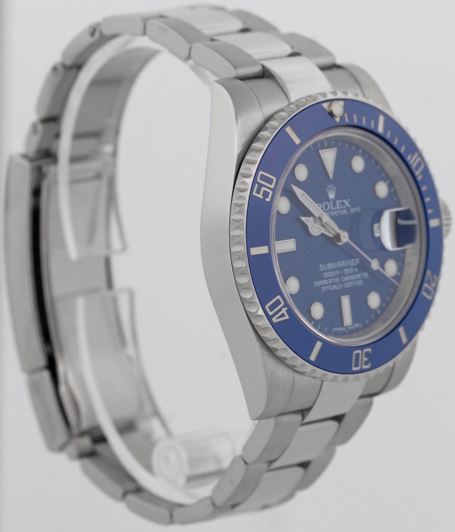 Rolex Submariner Date 18K White Gold SMURF Blue Ceramic 40mm 116619 LB Watch