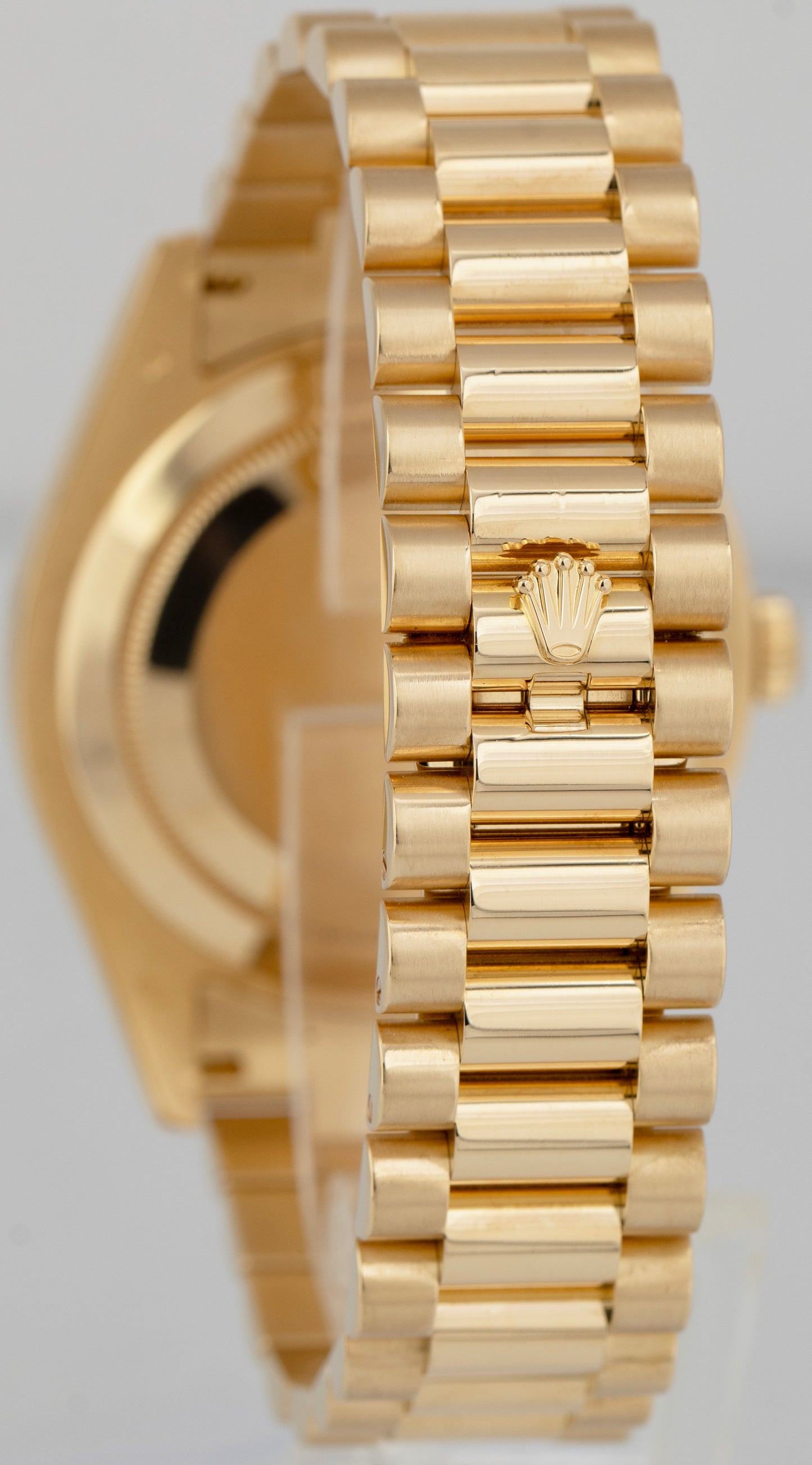 Rolex Day-Date II President 41mm SILVER ROMAN 18K Yellow Gold Watch 218238 BOX