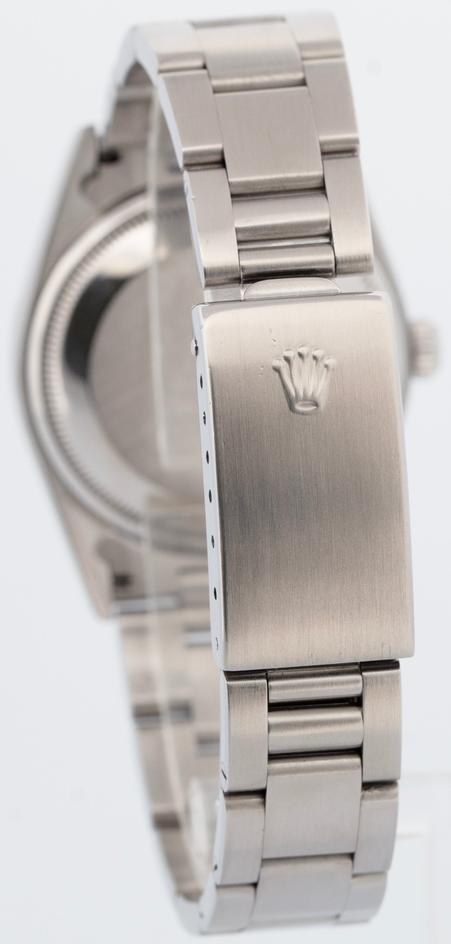 Rolex Oyster Perpetual Date White 34mm Oyster Stainless NO-HOLES Watch 15200
